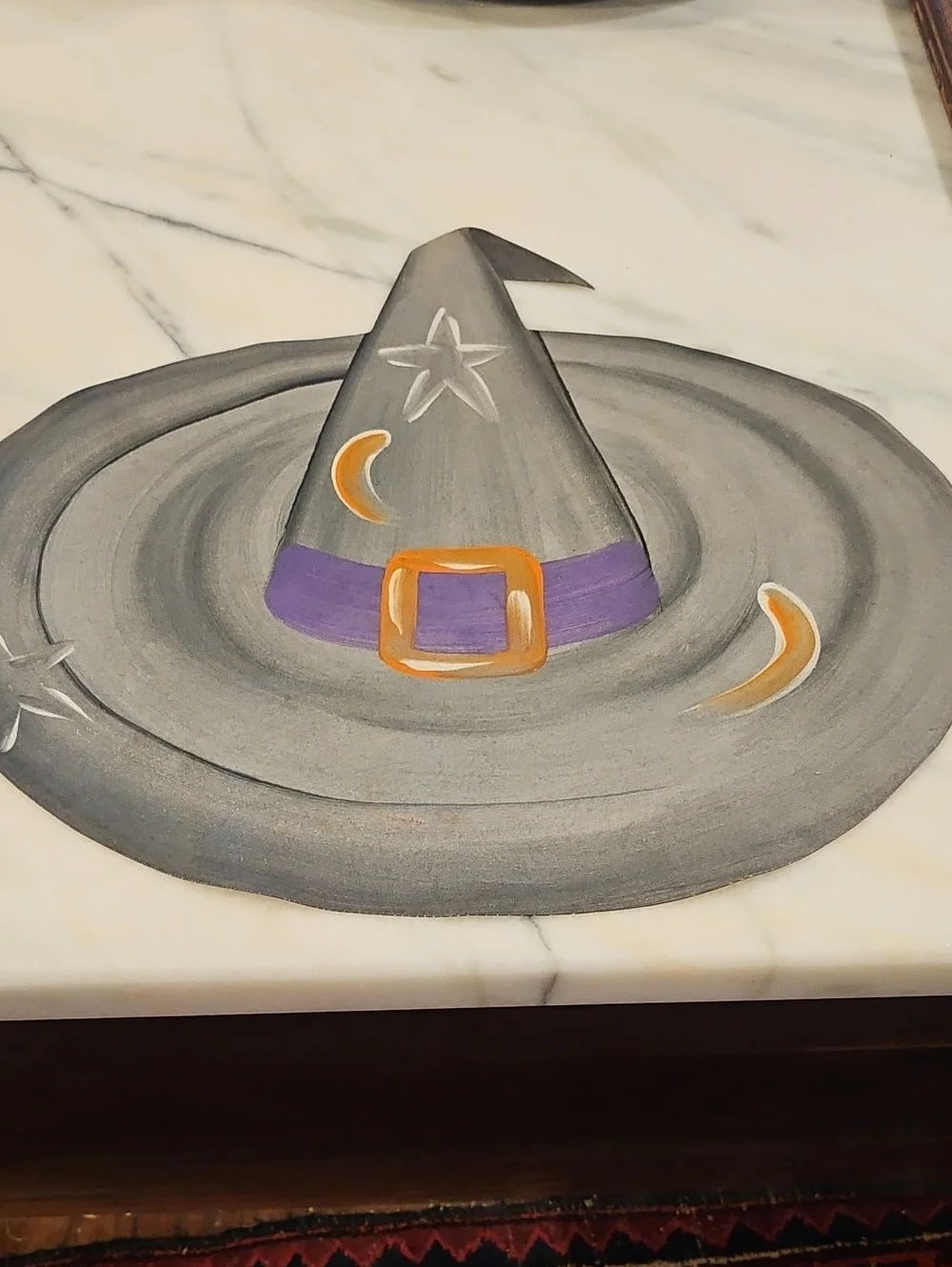 Vintage Carole Shiber Witch Hat Hand Painted Placemats